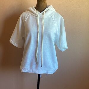 J. CREW White Hoodie Sweatshirt